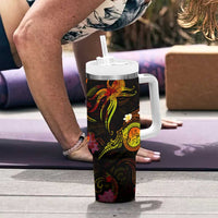 Wallis and Futuna Tumbler With Handle Octopus Plumeria Polynesian Tattoo DT02 - Polynesian Pride