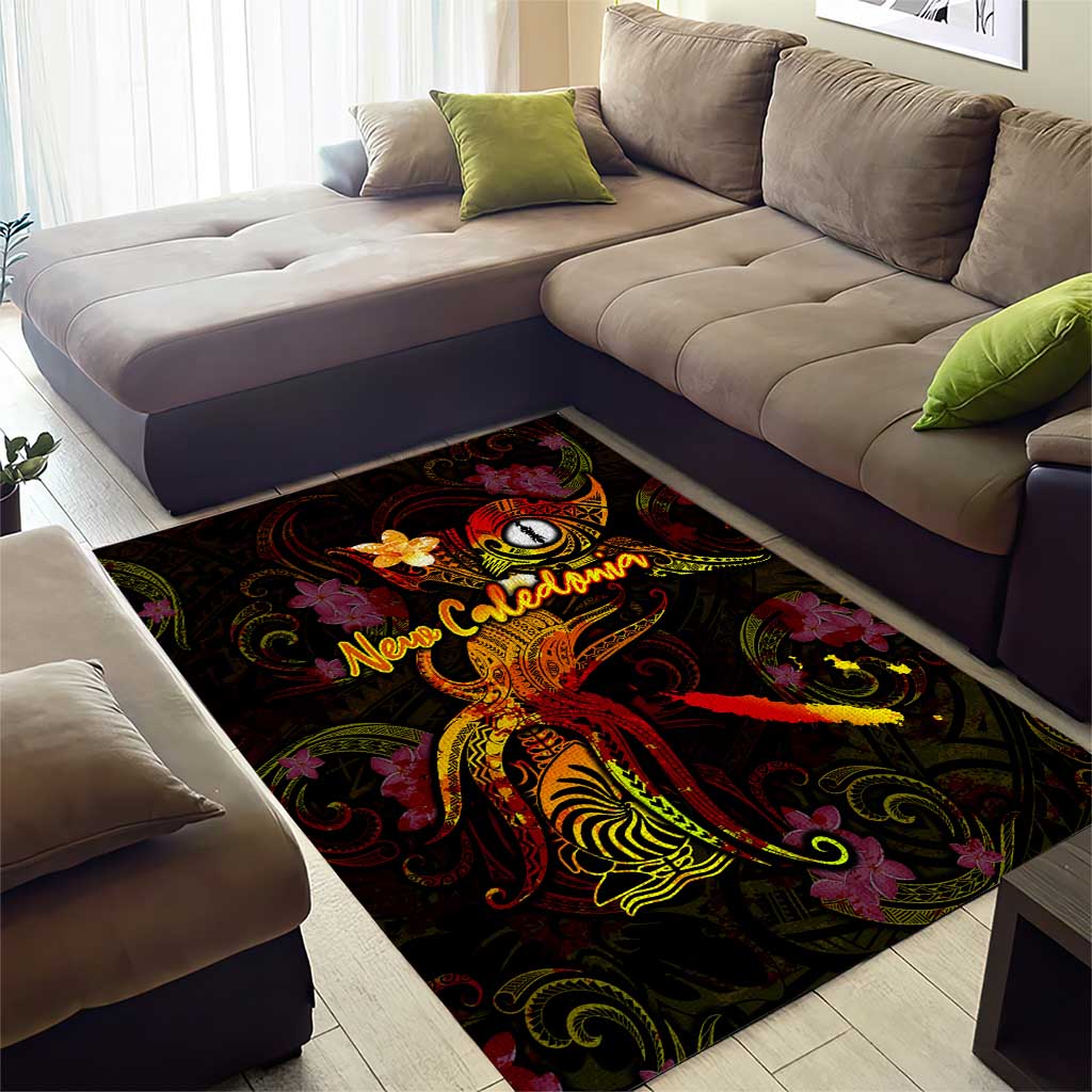 New Caledonia Area Rug Octopus Plumeria Polynesian Tattoo DT02 - Polynesian Pride