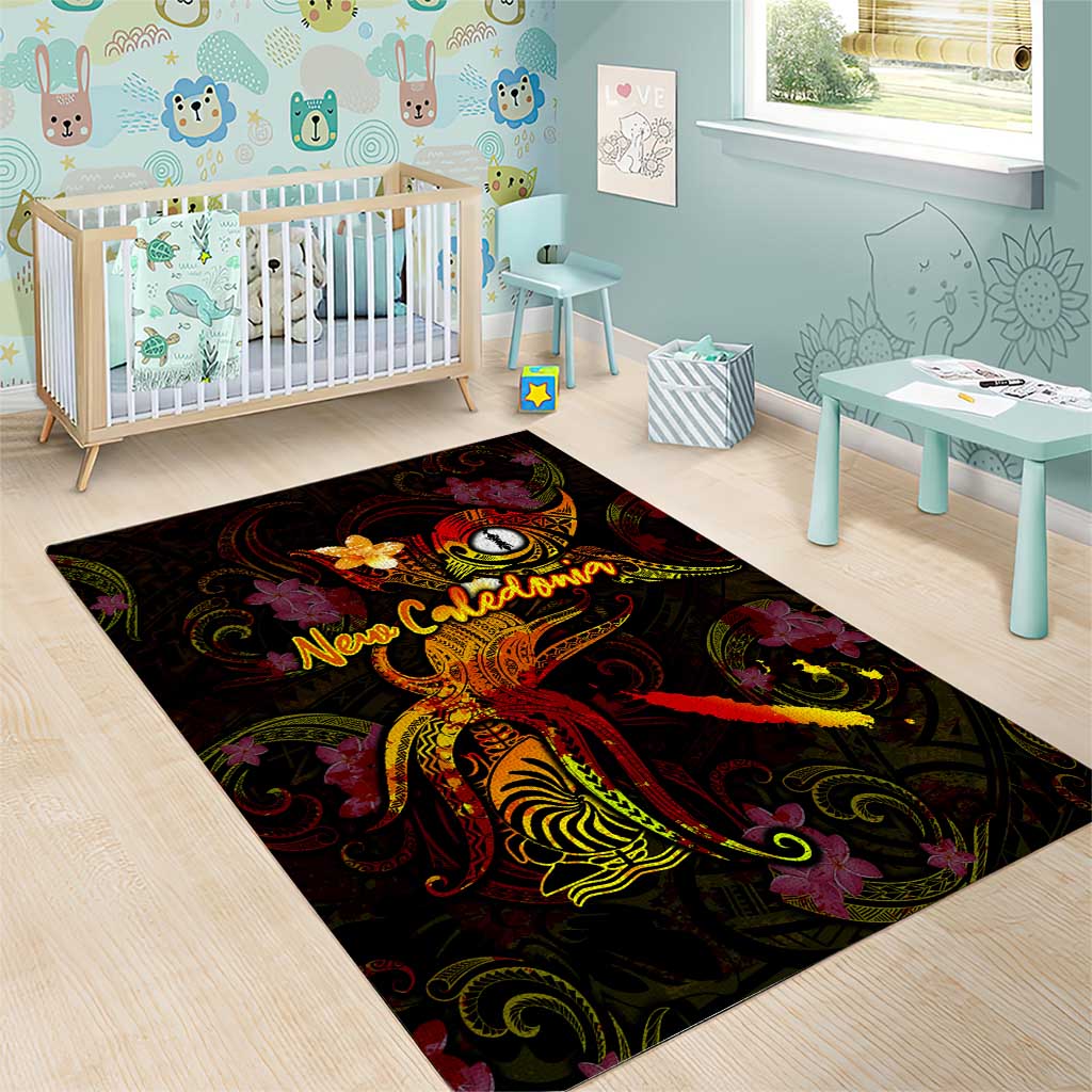 New Caledonia Area Rug Octopus Plumeria Polynesian Tattoo DT02 - Polynesian Pride