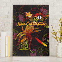 New Caledonia Canvas Wall Art Octopus Plumeria Polynesian Tattoo DT02 Without Frame Black - Polynesian Pride