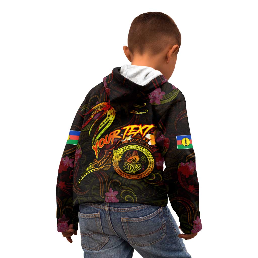 New Caledonia Kid Hoodie Octopus Plumeria Polynesian Tattoo DT02 - Polynesian Pride