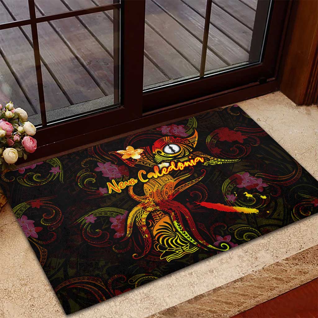 New Caledonia Rubber Doormat Octopus Plumeria Polynesian Tattoo DT02 - Polynesian Pride