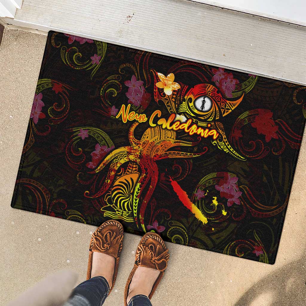 New Caledonia Rubber Doormat Octopus Plumeria Polynesian Tattoo DT02 - Polynesian Pride