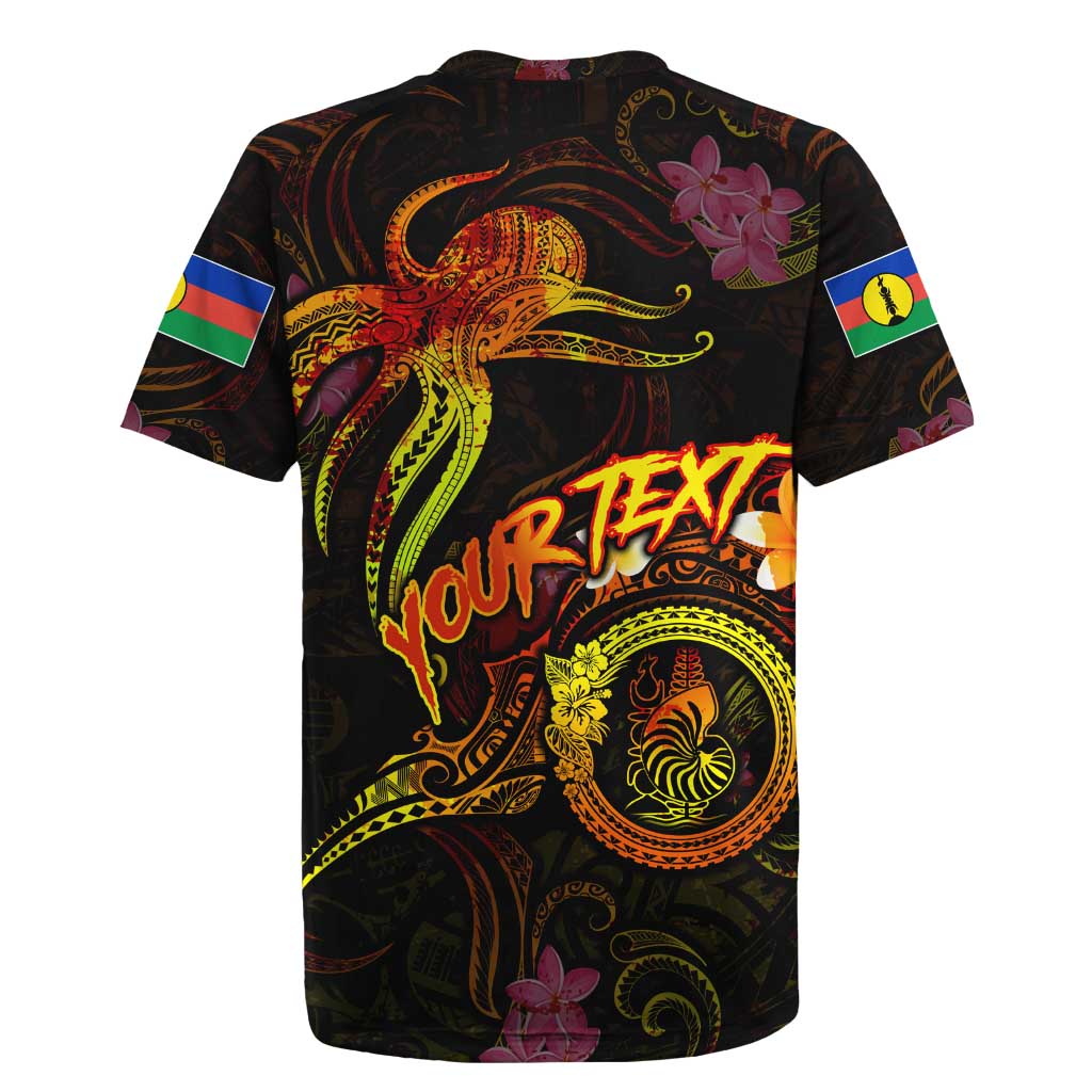 New Caledonia Rugby Jersey Octopus Plumeria Polynesian Tattoo DT02 - Polynesian Pride