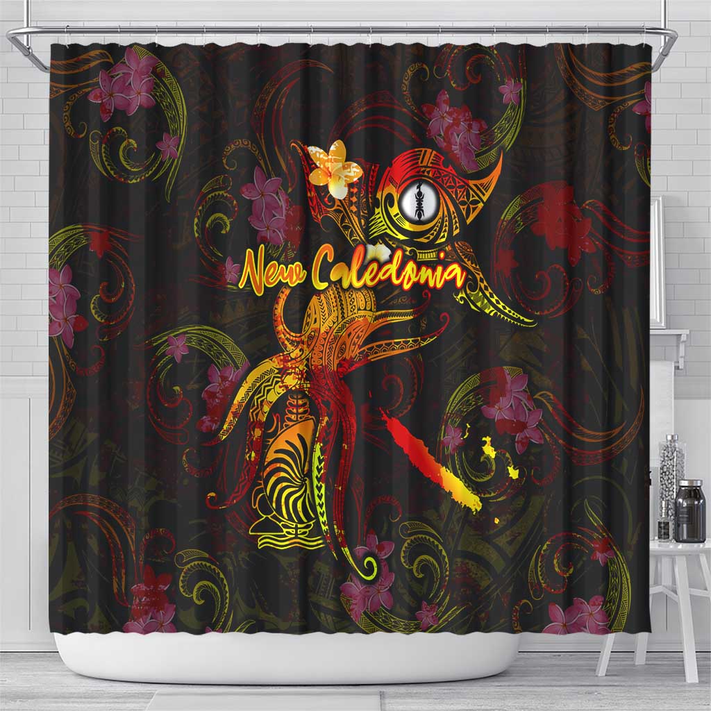 New Caledonia Shower Curtain Octopus Plumeria Polynesian Tattoo DT02 - Polynesian Pride