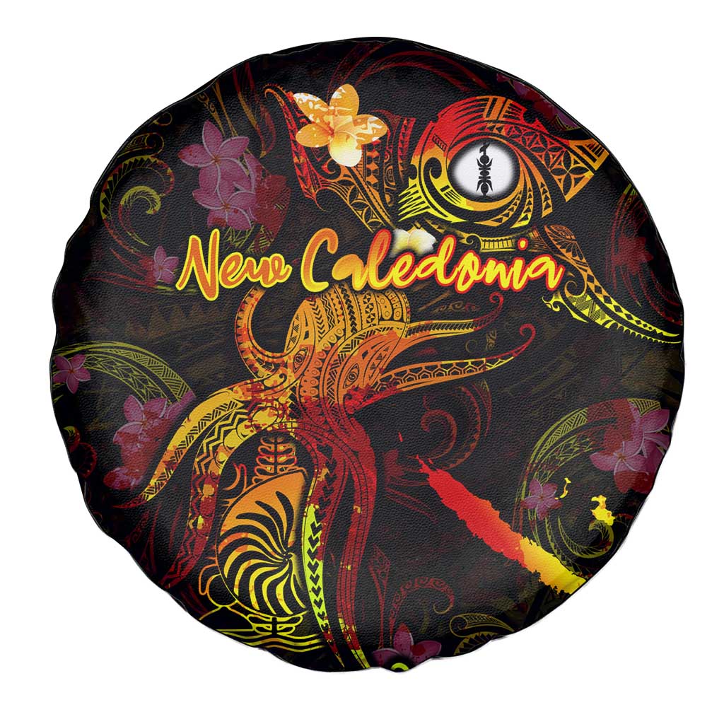 New Caledonia Spare Tire Cover Octopus Plumeria Polynesian Tattoo DT02 - Polynesian Pride