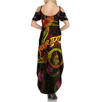 New Caledonia Summer Maxi Dress Octopus Plumeria Polynesian Tattoo DT02 - Polynesian Pride