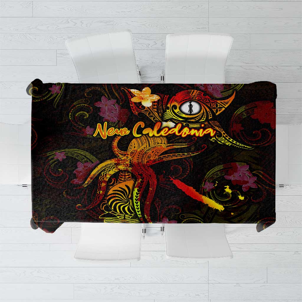 New Caledonia Tablecloth Octopus Plumeria Polynesian Tattoo DT02 Black - Polynesian Pride