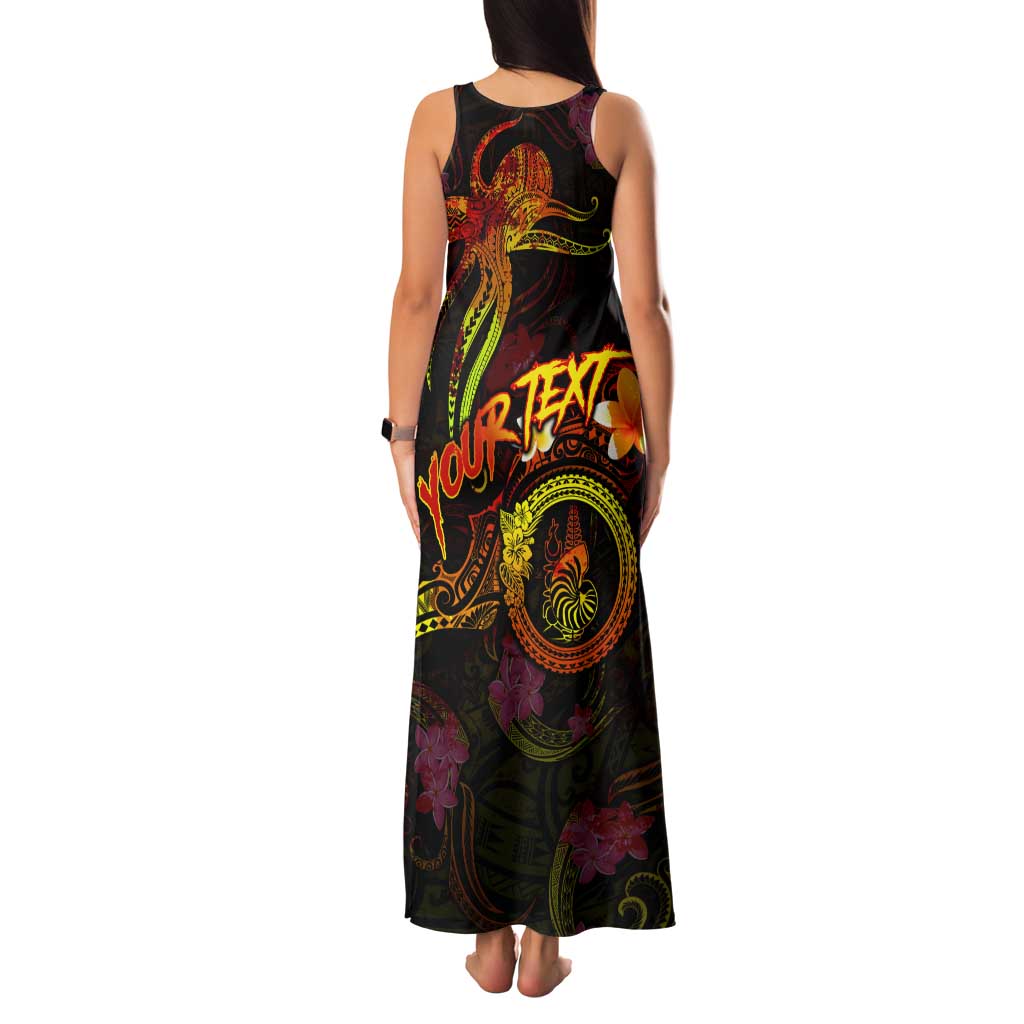 New Caledonia Tank Maxi Dress Octopus Plumeria Polynesian Tattoo DT02 - Polynesian Pride