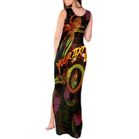 New Caledonia Tank Maxi Dress Octopus Plumeria Polynesian Tattoo DT02 - Polynesian Pride