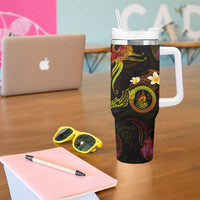New Caledonia Tumbler With Handle Octopus Plumeria Polynesian Tattoo DT02 - Polynesian Pride