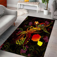 Tahiti French Polynesia Area Rug Octopus Plumeria Polynesian Tattoo DT02 - Polynesian Pride