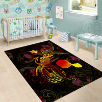 Tahiti French Polynesia Area Rug Octopus Plumeria Polynesian Tattoo DT02 - Polynesian Pride