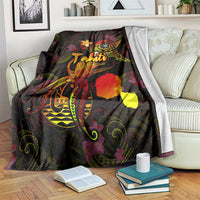 Tahiti French Polynesia Blanket Octopus Plumeria Polynesian Tattoo DT02 Black - Polynesian Pride