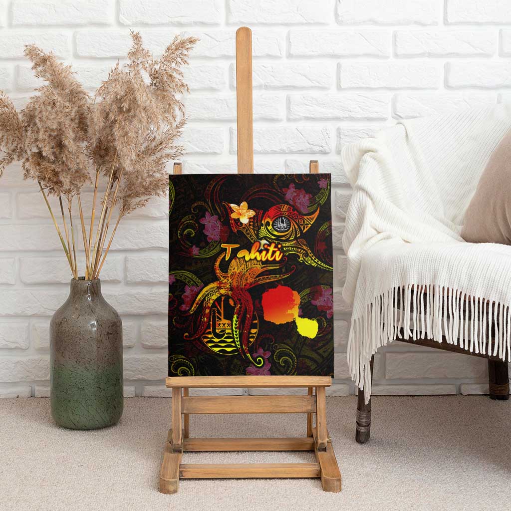 Tahiti French Polynesia Canvas Wall Art Octopus Plumeria Polynesian Tattoo DT02 - Polynesian Pride