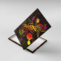 Tahiti French Polynesia Canvas Wall Art Octopus Plumeria Polynesian Tattoo DT02 With Frame Black - Polynesian Pride