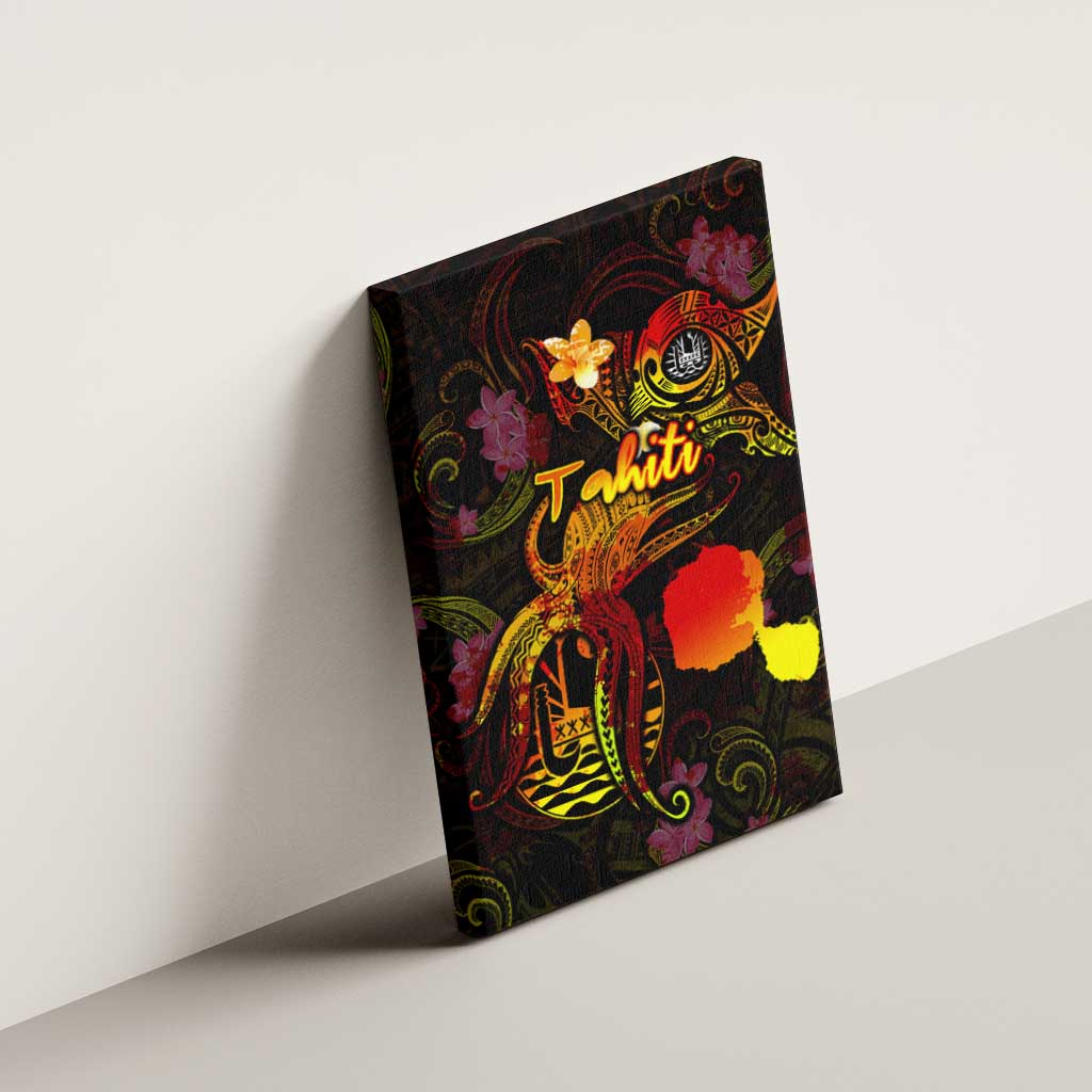 Tahiti French Polynesia Canvas Wall Art Octopus Plumeria Polynesian Tattoo DT02 - Polynesian Pride