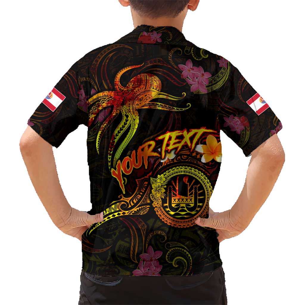Tahiti French Polynesia Kid Hawaiian Shirt Octopus Plumeria Polynesian Tattoo DT02 - Polynesian Pride