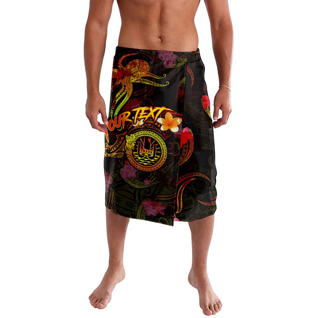 Tahiti French Polynesia Lavalava Octopus Plumeria Polynesian Tattoo DT02 Black - Polynesian Pride