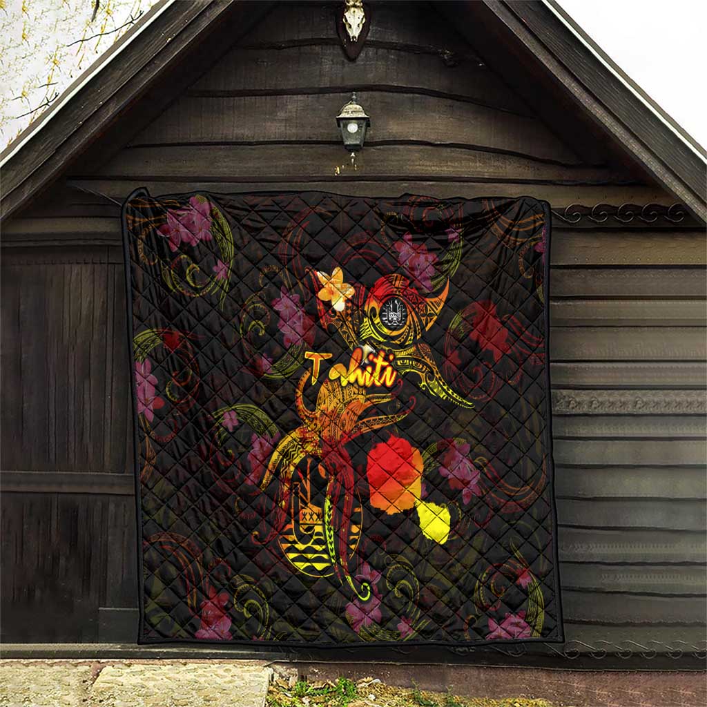 Tahiti French Polynesia Quilt Octopus Plumeria Polynesian Tattoo DT02 - Polynesian Pride