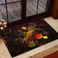 Tahiti French Polynesia Rubber Doormat Octopus Plumeria Polynesian Tattoo DT02 - Polynesian Pride