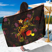 Tahiti French Polynesia Sarong Octopus Plumeria Polynesian Tattoo DT02 One Size 44 x 66 inches Black - Polynesian Pride
