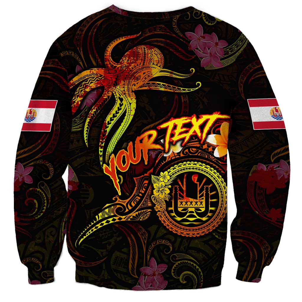 Tahiti French Polynesia Sweatshirt Octopus Plumeria Polynesian Tattoo DT02 - Polynesian Pride