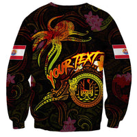 Tahiti French Polynesia Sweatshirt Octopus Plumeria Polynesian Tattoo DT02 - Polynesian Pride