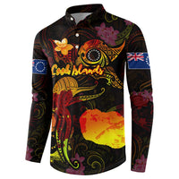 Cook Islands Button Sweatshirt Octopus Plumeria Polynesian Tattoo DT02 - Polynesian Pride
