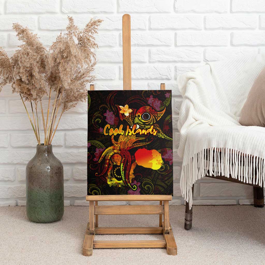 Cook Islands Canvas Wall Art Octopus Plumeria Polynesian Tattoo DT02 - Polynesian Pride