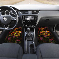 Cook Islands Car Mats Octopus Plumeria Polynesian Tattoo DT02 Set 2pcs - Front Black - Polynesian Pride