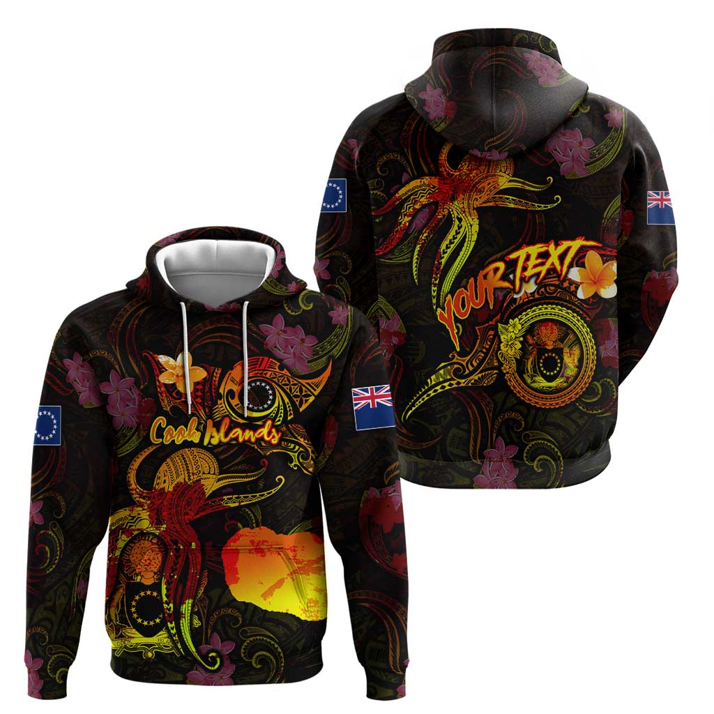 Cook Islands Hoodie Octopus Plumeria Polynesian Tattoo DT02 - Polynesian Pride
