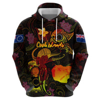 Cook Islands Hoodie Octopus Plumeria Polynesian Tattoo DT02 - Polynesian Pride