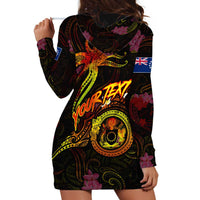 Cook Islands Hoodie Dress Octopus Plumeria Polynesian Tattoo DT02 - Polynesian Pride