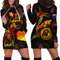 Cook Islands Hoodie Dress Octopus Plumeria Polynesian Tattoo DT02 - Polynesian Pride
