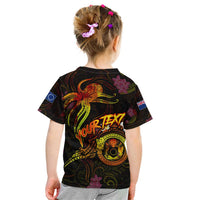 Cook Islands Kid T Shirt Octopus Plumeria Polynesian Tattoo DT02 - Polynesian Pride