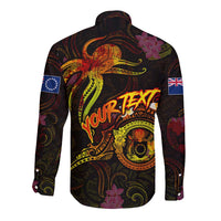 Cook Islands Long Sleeve Button Shirt Octopus Plumeria Polynesian Tattoo DT02 - Polynesian Pride
