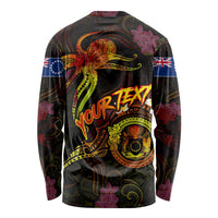 Cook Islands Long Sleeve Shirt Octopus Plumeria Polynesian Tattoo DT02 - Polynesian Pride