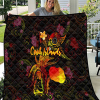 Cook Islands Quilt Octopus Plumeria Polynesian Tattoo DT02 Black - Polynesian Pride