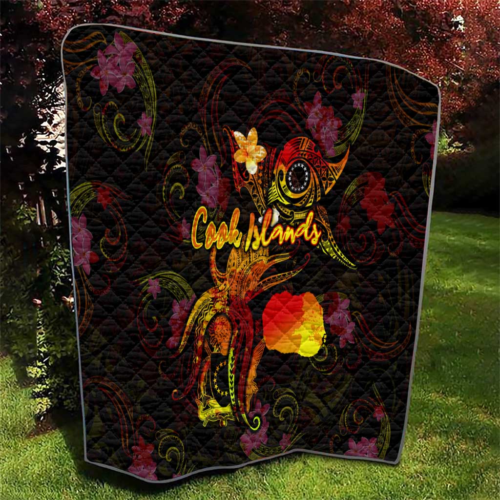 Cook Islands Quilt Octopus Plumeria Polynesian Tattoo DT02 - Polynesian Pride