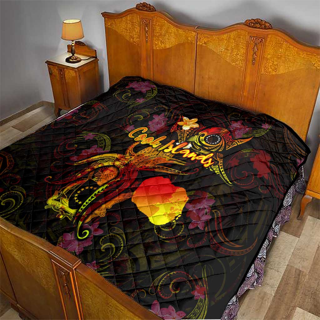 Cook Islands Quilt Octopus Plumeria Polynesian Tattoo DT02 - Polynesian Pride