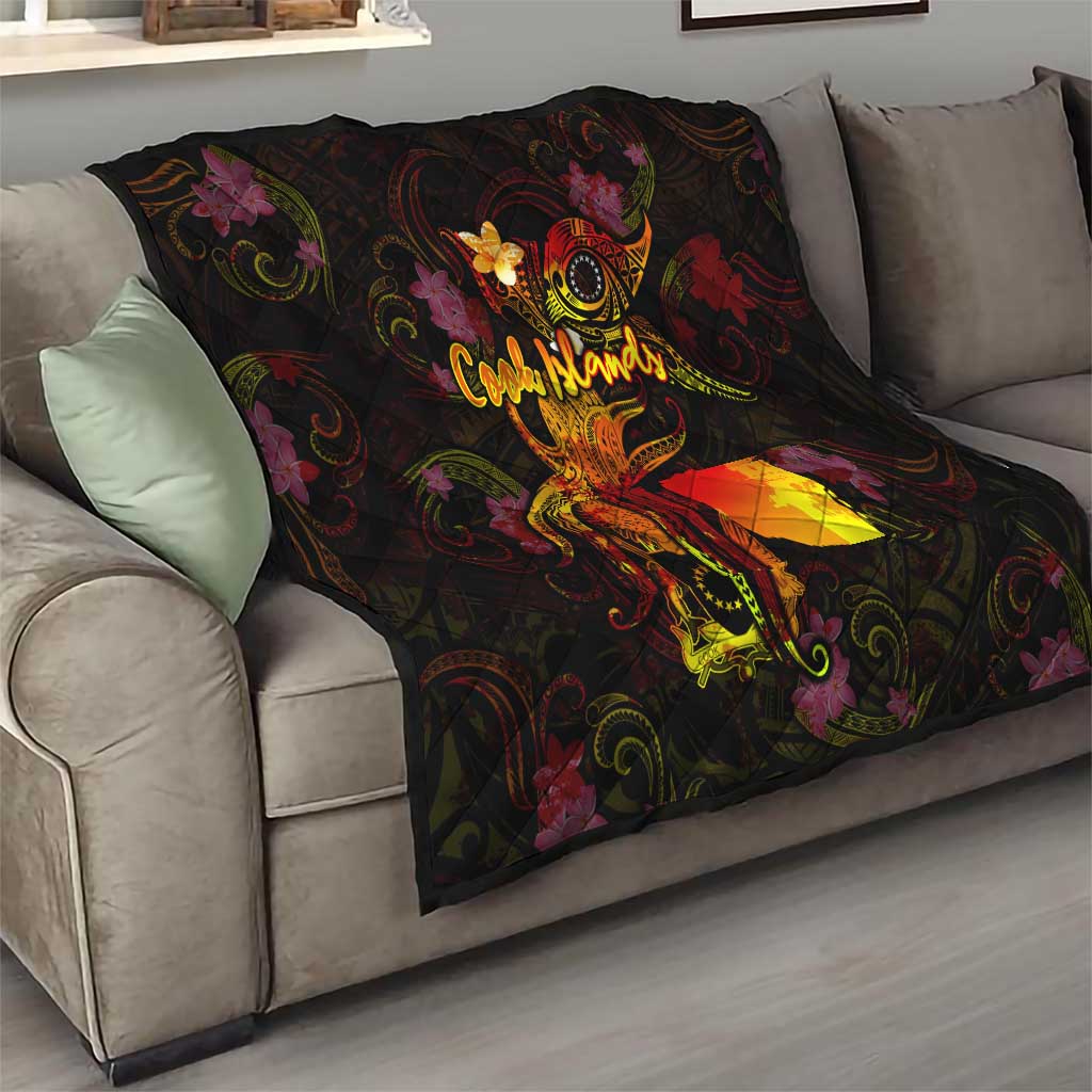Cook Islands Quilt Octopus Plumeria Polynesian Tattoo DT02 - Polynesian Pride