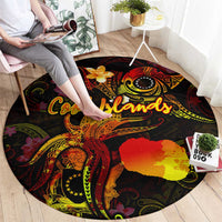Cook Islands Round Carpet Octopus Plumeria Polynesian Tattoo DT02 - Polynesian Pride