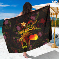 Cook Islands Sarong Octopus Plumeria Polynesian Tattoo DT02 One Size 44 x 66 inches Black - Polynesian Pride
