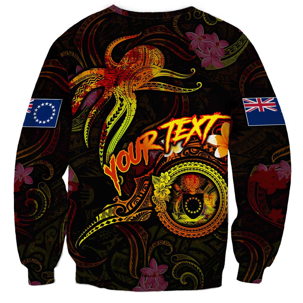 Cook Islands Sweatshirt Octopus Plumeria Polynesian Tattoo DT02 - Polynesian Pride