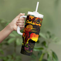 Cook Islands Tumbler With Handle Octopus Plumeria Polynesian Tattoo DT02 - Polynesian Pride