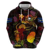 Nauru Hoodie Octopus Plumeria Polynesian Tattoo DT02 - Polynesian Pride