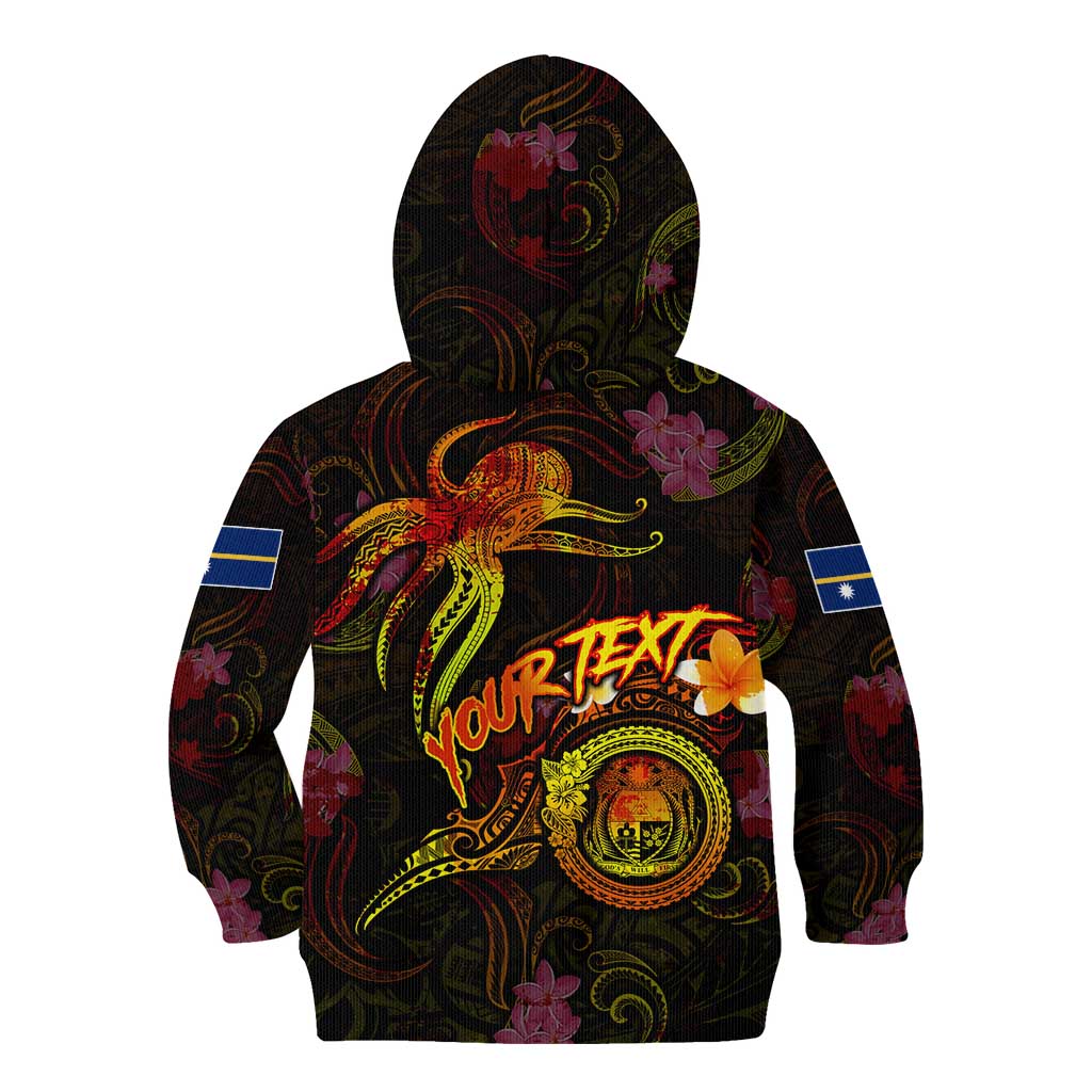Nauru Kid Hoodie Octopus Plumeria Polynesian Tattoo DT02 - Polynesian Pride