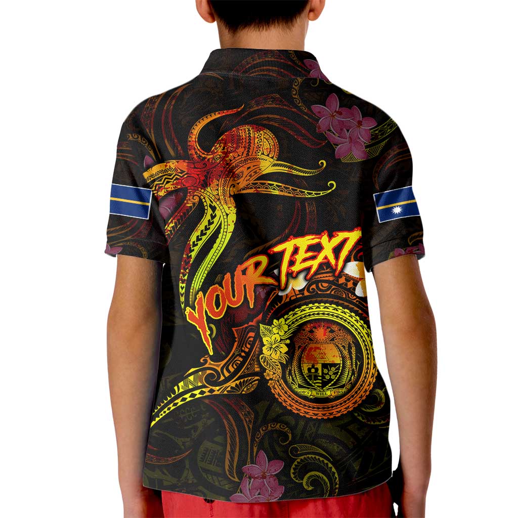 Nauru Kid Polo Shirt Octopus Plumeria Polynesian Tattoo DT02 - Polynesian Pride