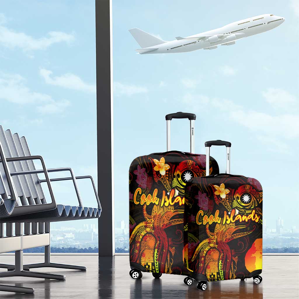 Nauru Luggage Cover Octopus Plumeria Polynesian Tattoo DT02 - Polynesian Pride